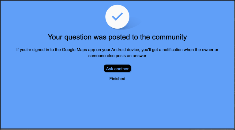 Question posted to a business